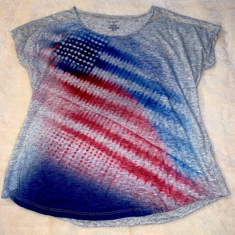 Patriotic flag t-shirt women’s large